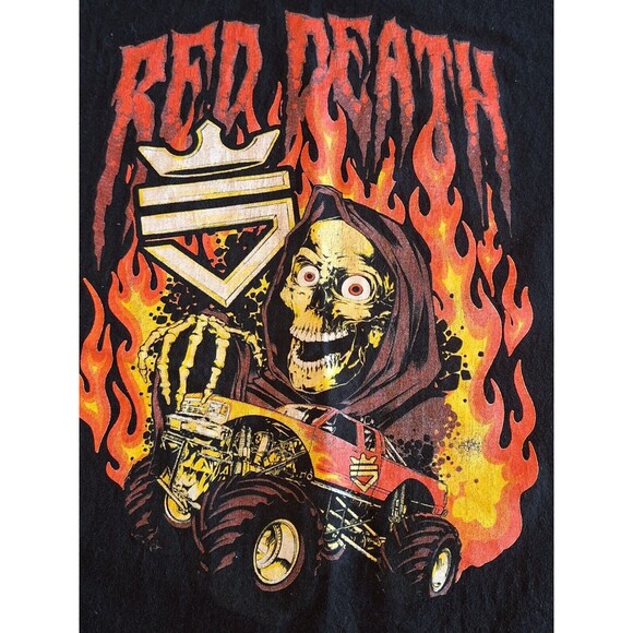 Scump Red Death Monster T-Shirt OpTic Gaming COD Size XL Monster Truck Skeleton - Picture 3 of 8